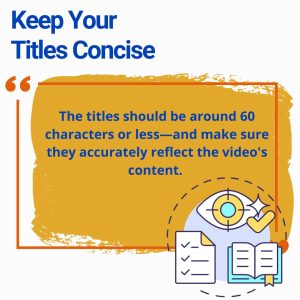 Infographic: keep video titles concise, around 60 characters or less