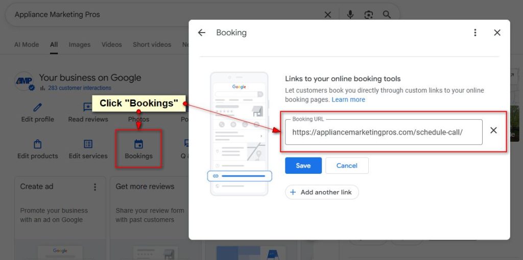 Adding Your Booking URL
