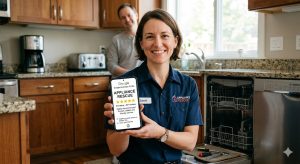 Google Business Profile showing a five star appliance repair rating

