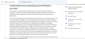 Google Local Services Ads verification process