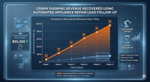 Graph showing revenue recovered using automated appliance repair lead follow-up.
