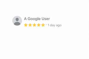 Example of a fake Google review with no text and a generic user profile name