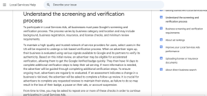 Google Local Services Ads verification process