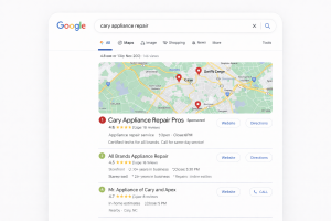 Screenshot or mockup of optimized Google Business Profile in map pack
